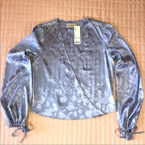 Urban Outfitters Jacquard Surplice Long Sleeve Top - Picture 4 of 11